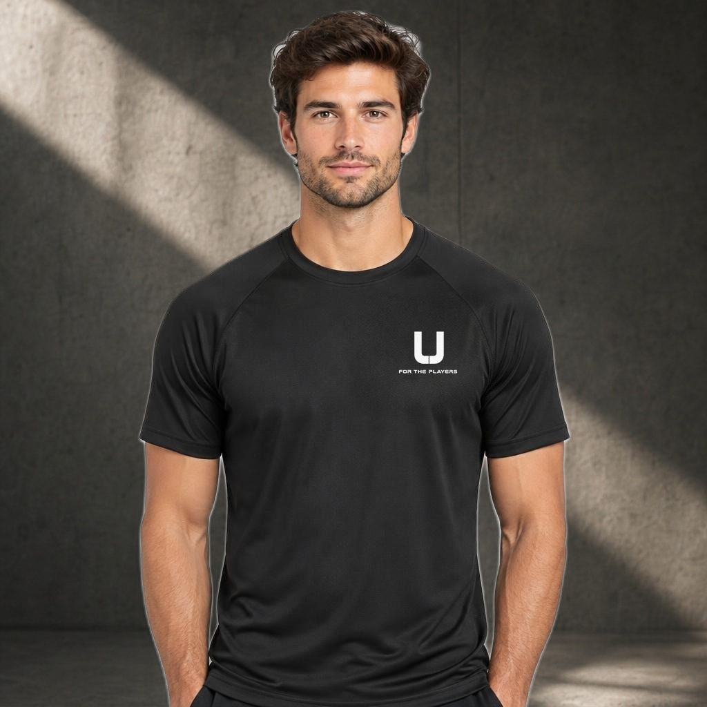 Men's Run Active Tee, view 1, Fluo green logo